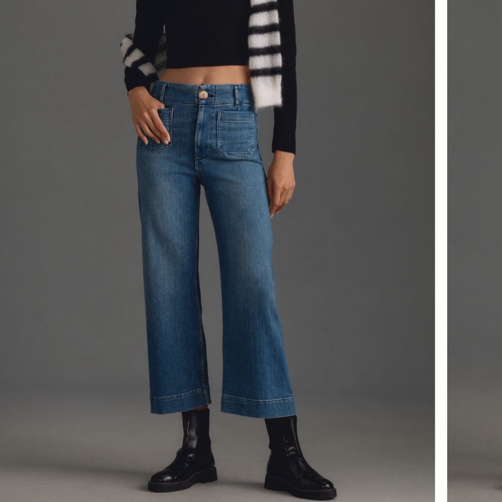 COPY - Anthropologie Maeve The Collette Cropped Wide Leg Jeans